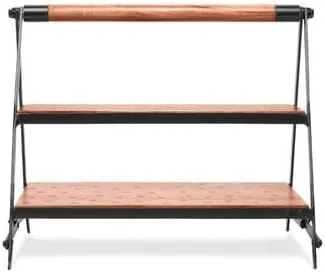 the cellar 2 tier wood steel server